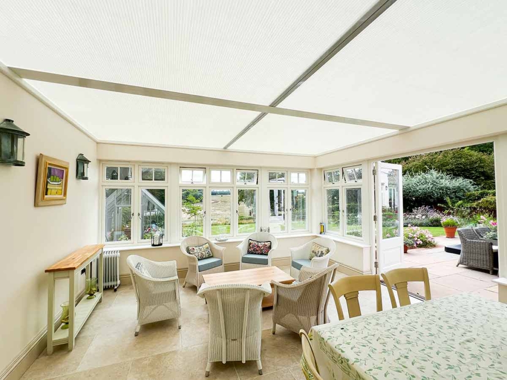 Lantern Roof Blinds with Duette® Fabrics