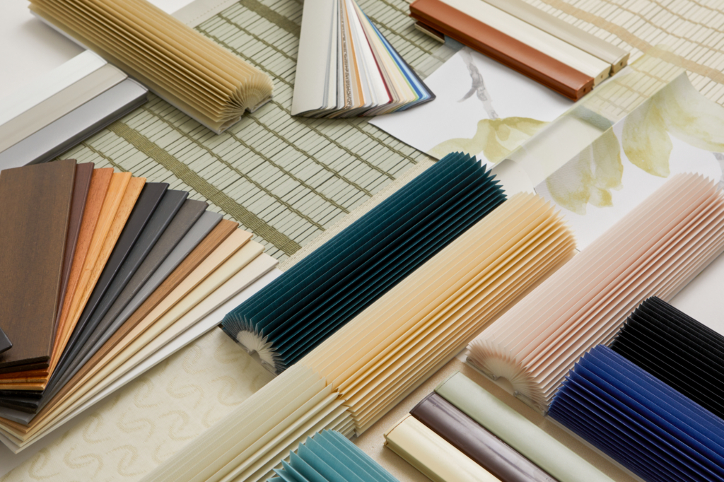 Variety of blind fabric samples